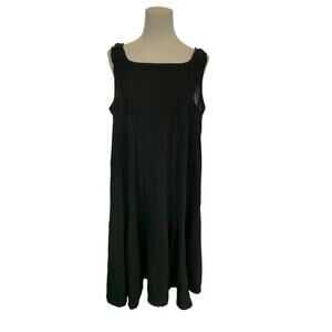Women's ABACA Black Cotton Long Dress - Size Small/2